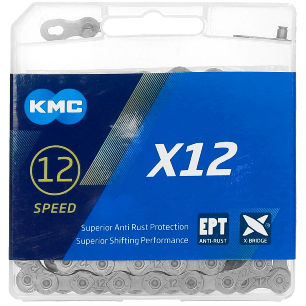 Kmc X12 Ept 12 Speed Chain, 126 Links Dark/Silver 8000003924671
