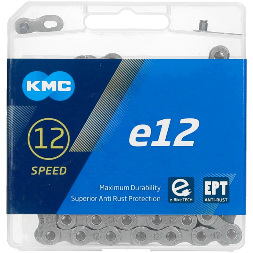 Kmc E12 Ept 12 Speed E-Bike Chain, 130 Links, Dark/Silver 8000003927122