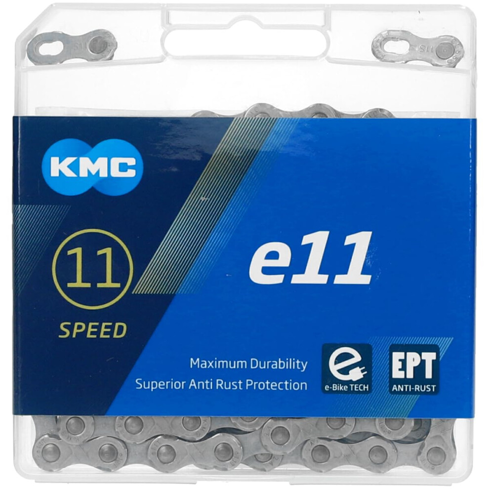 Kmc Unisex's E11 Ept Ebike Chain, 136 Link Dark/Silver 8000003926699