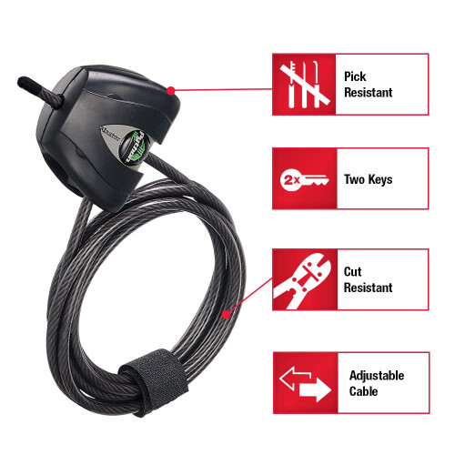 Master Lock Master Lock Python Cable Lock, Cable Lock with Keys, Trail Camera and Kayak Locking Cable, 2 Pack, 8417T 2
