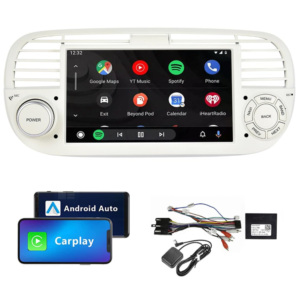 7 Inch Android Car Stereo For Fiat 500 20072014 With Wireless Carplay Android Auto Gps Wifi Hd Touchscreen 9771547006862