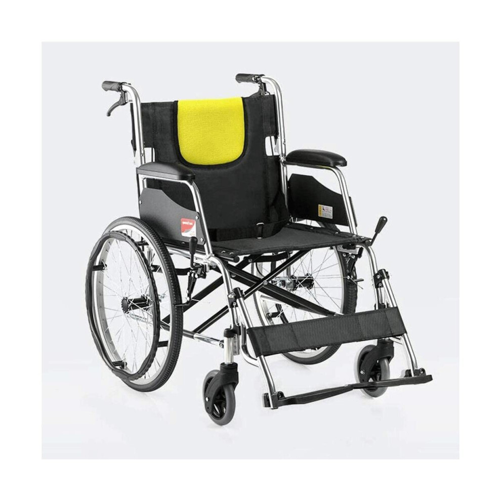 Lightweight Folding Wheelchair for Seniors with FlipâBack Armrests, Safety Belt and NonâSlip Cushion