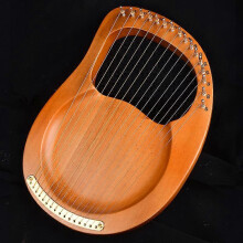 16-snarige houten mahoniehouten lierharp, muziekinstrument met 16 snaren, inclusief stemapparaat voor beginners.
