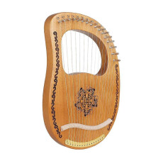16-snarige houten mahoniehouten lierharp, muziekinstrument met 16 snaren, inclusief stemapparaat voor beginners.