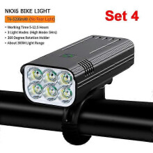 10000mAh fietslamp met digitale batterij-indicator, USB-oplaadbare fietslampenset met 8 LED-zaklampen