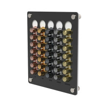Soporte de pared para cpsulas de caf, de acrªlico transparente.