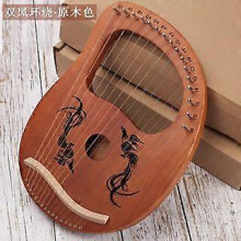 16-snarige houten mahoniehouten lierharp, muziekinstrument met 16 snaren, inclusief stemapparaat voor beginners.