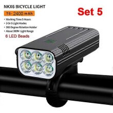 10000mAh fietslamp met digitale batterij-indicator, USB-oplaadbare fietslampenset met 8 LED-zaklampen