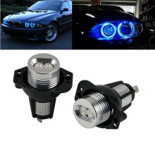 2 bombillas LED de 10 W con aro luminoso tipo halo para BMW Serie 3 E90 E91 (ojos de ngel rojos)