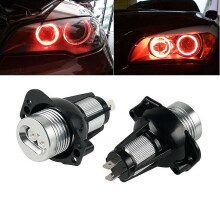 2 bombillas LED de 10 W con aro luminoso tipo halo para BMW Serie 3 E90 E91 (ojos de ngel rojos)