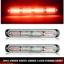 Baliza estroboscpica amarilla de 24 LED, luz de se?alizacin lateral intermitente de emergencia.