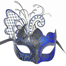 Vlinder- en strass-metalen Venetiaans damesmasker voor gemaskerde bals/mardi gras-feesten/sexy verkleedpartijen/bruiloften