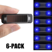 Sistema de alarma solar LED 6X para coche, luz de advertencia antirrobo simulada
