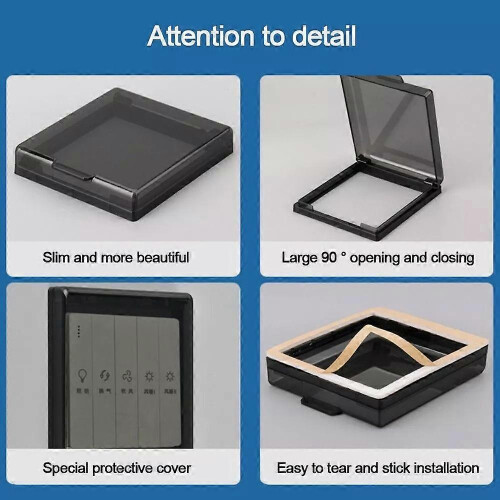 Cubierta protectora autoadhesiva para interruptor, base protectora para montaje en pared, ba?o 2