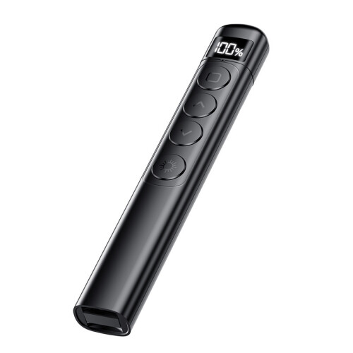 Wireless Presentation Clicker with Hyperlink and Volume Control, 2.4GHz PowerPoint Pointer Pen for Teaching, Office and Conference