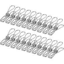 Stainless Steel Clothes Pegs 100 Pieces 6cm Heavy-Duty Rust-Resistant Clothespins for Laundry Drying