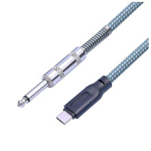 Cavo audio per chitarra da 6,35 mm a USB-C con DAC integrato, cavo di registrazione schermato per Android/iOS Plug & Play