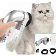 Electric Pet Hair Brush with Vacuum, 2-in-1 Deshedding Tool for Dogs & Cats