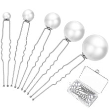 18 Pieces Wedding Pearl Hair Pins Bridal Rhinestone Hair Accessories for Bride Bridesmaid Women and Girls Silver