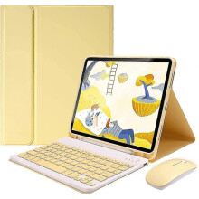 Compatibilă cu husa cu tastatură pentru iPad Mini 4/5 - tastatură Bluetooth detașabilă de 7,9" cu suport pentru mouse și creion (ga