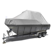 Robuuste, waterdichte boothoes (16-18FT-V) - Grijs Oxford-stof, voor jachten en visboten