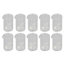 10pcs 10ml Borosilicate Glass Beakers with Clear Scale for Academic & Industrial Experiments