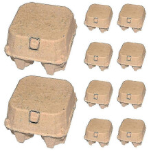 10pcs Organic Kraft Pulp Egg Cartons 4-Compartment Poultry Trays