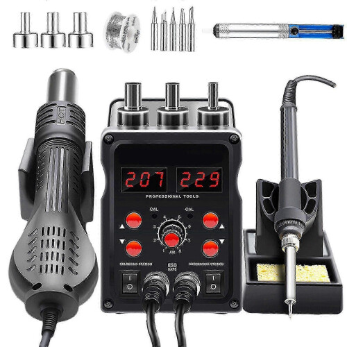 Digital Soldering Iron Station 700W with Adjustable Airflow