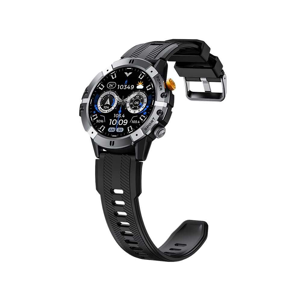 Smartwatch 1.52" Round Tft Display Bluetooth Calling 1Atm Waterproof Sync Google Fit 100+ Sports Modes Heart Rate Spo2 Monitor 410Mah(Silver) Silver 6976918093097