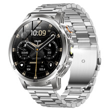 AK95 Smartwatch Men 1.85 inch HD 360x360 Screen 1000mAh Huge Battery Bluetooth Call IP68 Waterproof Compass Android iOS(Silver)