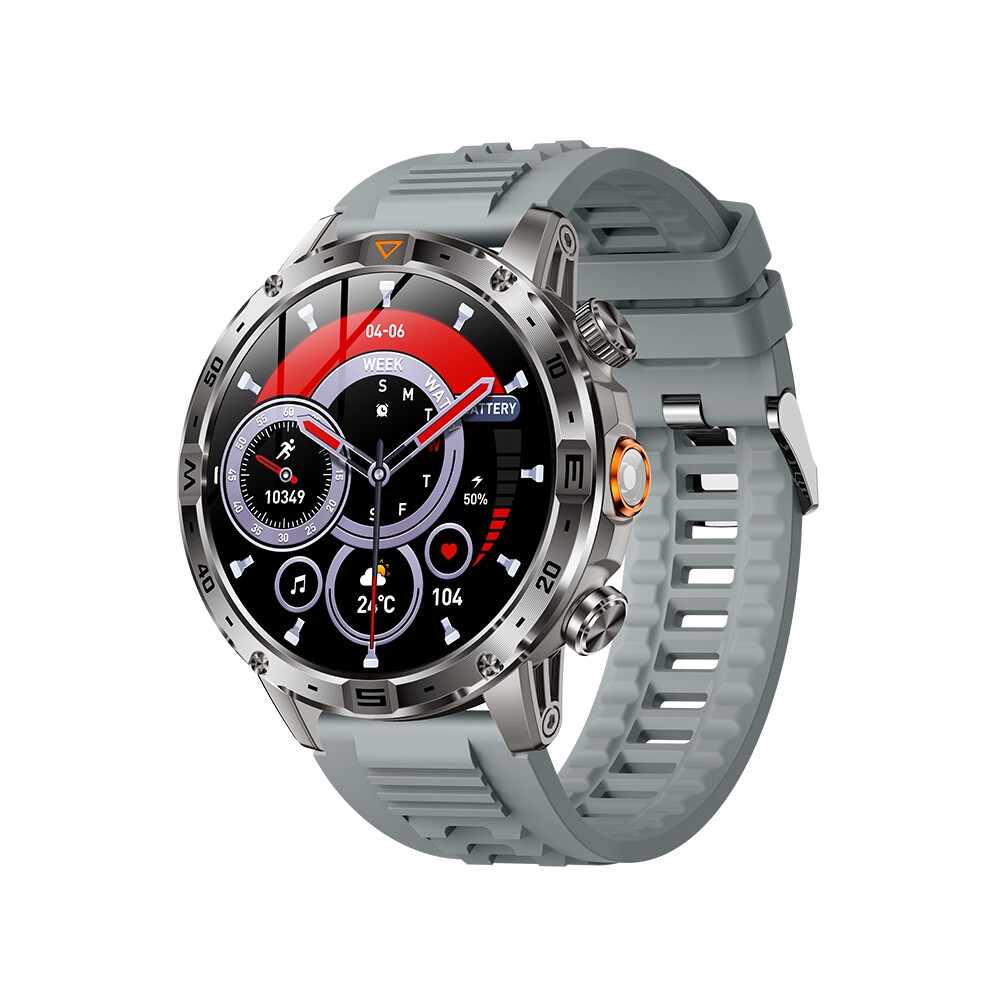 Ak91 Smartwatch With 1.7" Hd Display Bluetooth Calling 1000Mah Battery Flashlight Compass 100+ Sports Modes Ip68(Silver) Silver 6976918092885