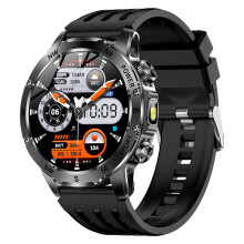 AK92 Smartwatch Men 1.53 inch 800mAh Big Battery Bluetooth Call IP68 Waterproof Compass 123 Sport Modes Android iOS(Black)