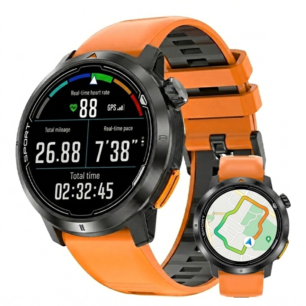 Dtg9 Smartwatch 1.32 Amoled Bluetooth Call Gps 2Gb Music 3Atm(Orange) Orange 6976917403439