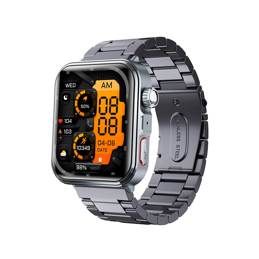 Smartwatch F330 Sos Health Data Ecg Hrv Blood Oxygen Body Analysis Ips Display(Black) Black 6976918092915