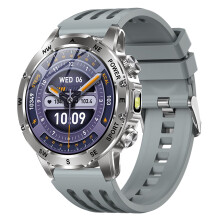 AK92 Smartwatch Men 1.53 inch 800mAh Big Battery Bluetooth Call IP68 Waterproof Compass 123 Sport Modes Android iOS(Grey)