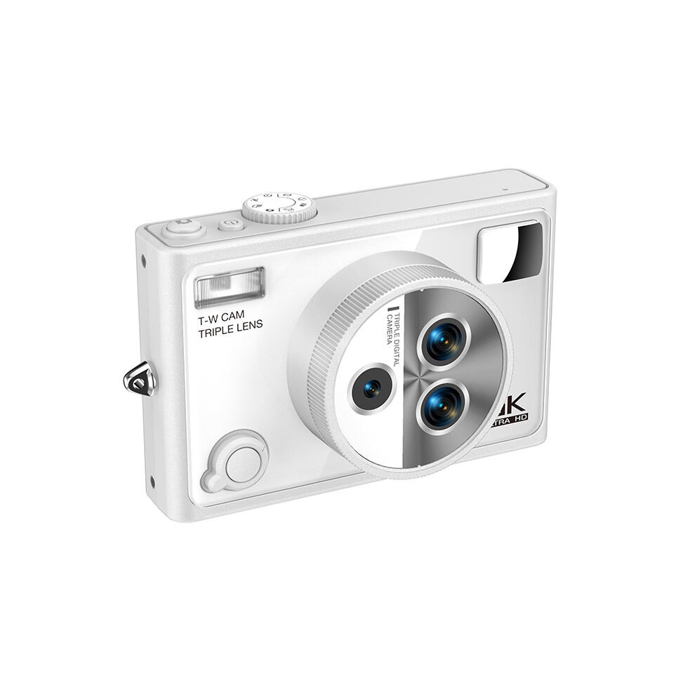 5K Vlogging Camera Auto Focus With Selfie Mirror 75Mp(White) White 6976917403620