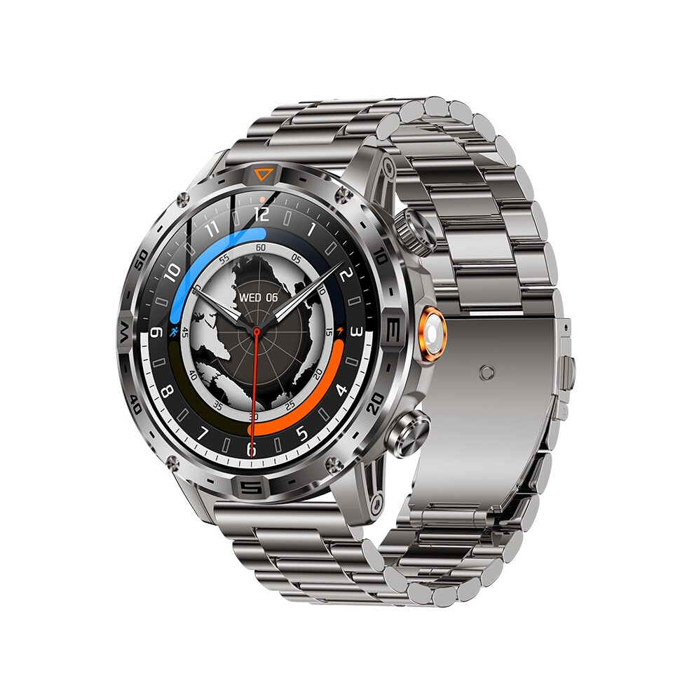 Ak91 Smartwatch With 1.7" Hd Display Bluetooth Calling 1000Mah Battery Flashlight Compass 100+ Sports Modes Ip68(Silver) Silver 6976918092892