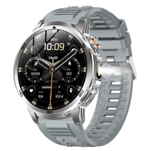 AK95 Smartwatch Men 1.85 inch HD 360x360 Screen 1000mAh Huge Battery Bluetooth Call IP68 Waterproof Compass Android iOS(Grey)