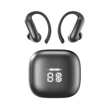 Open-Ear Wireless Earbuds with Ear Hooks, Hi-Fi Stereo Sound, Low Latency Bluetooth, Sports & All-Day Comfort(Black)