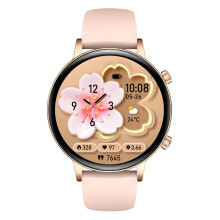 MK96 Smartwatch Women 1.32 inch AMOLED Bluetooth Call Music IP68 Waterproof Fitness Tracker Heart Rate Monitor Android iOS(Pink)