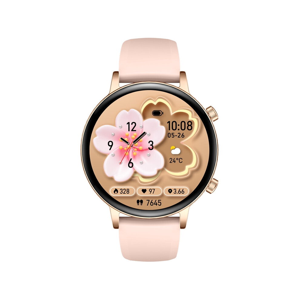 Mk96 Smartwatch Women 1.32 Inch Amoled Bluetooth Call Music Ip68 Waterproof Fitness Tracker Heart Rate Monitor Android Ios(Pink) Pink 6976918093134