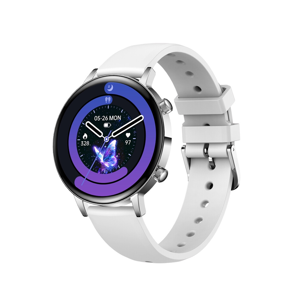 Mk96 Smartwatch Women 1.32 Inch Amoled Bluetooth Call Music Ip68 Waterproof Fitness Tracker Heart Rate Monitor Android Ios(Silver) Silver 6976918093165