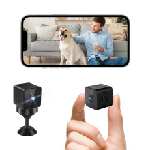 Mini Camera WiFi Lens 100 Non Distortion Night Vision(Black)