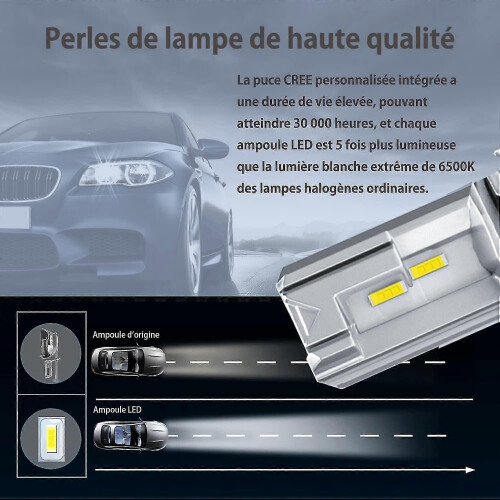 H4 LED Headlight Bulbs Kit High/Low Beam 6500K White 12V-24V Conversion (2pcs) 1