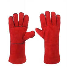Cowhide Double Layer Welding Gloves with Enhanced Heat Protection and Extended Forearm Coverage Yellow