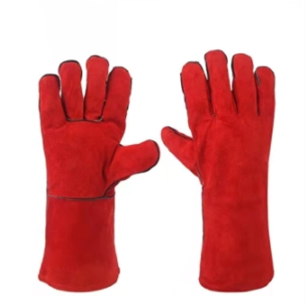 Cowhide Double Layer Welding Gloves With Enhanced Heat Protection And Extended Forearm Coverage Yellow 9771547007135