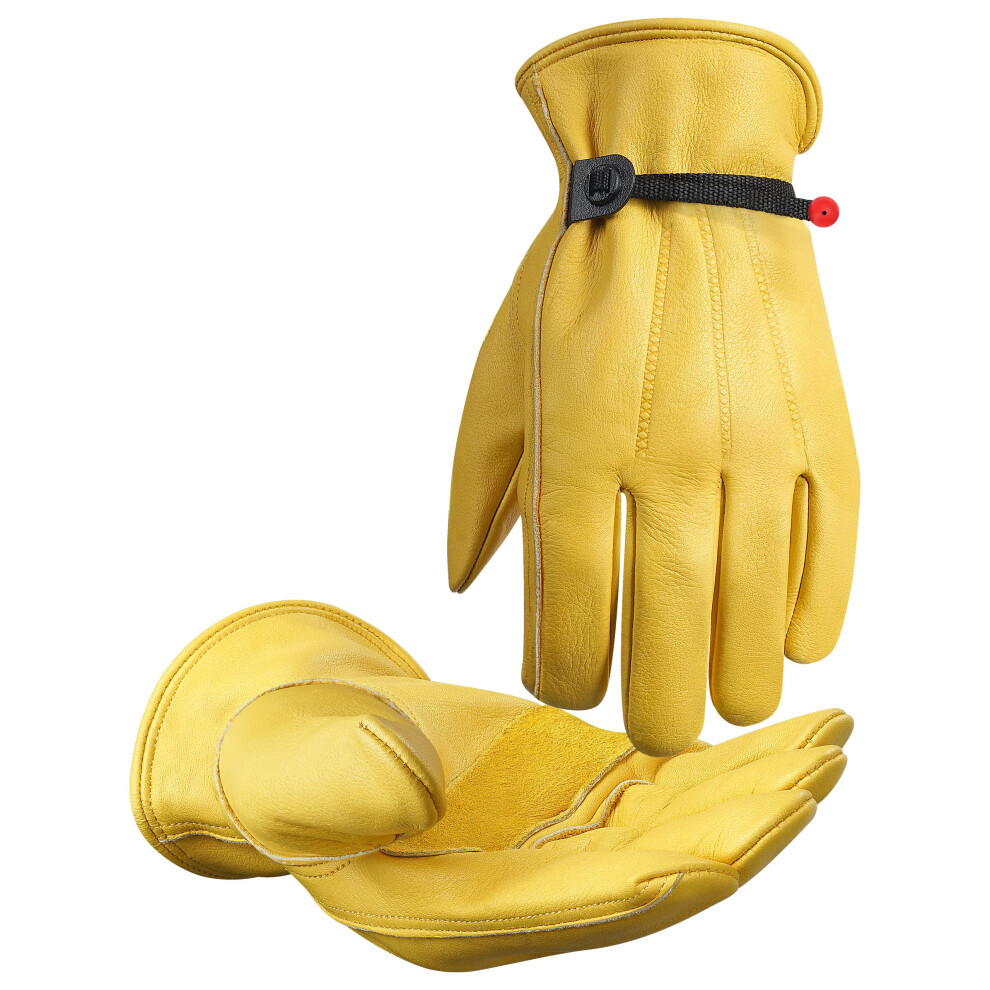 Leather Work Gloves For Men And Women, Reinforced Cowhide Puncture Resistant Gardening And Construction Gloves 9771547007142