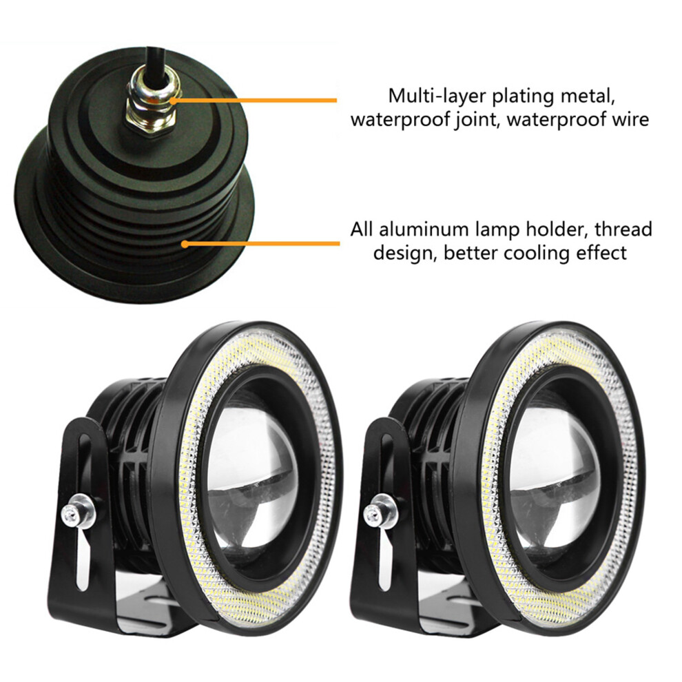 2Pcs 10W Led Cob Angel Eyes Fog Lights 2.5In White 8321393748891