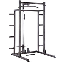 (GM2 Half Rack+Cable Pulley System+Storage) GYM MASTER GM2 Half Power Rack with Dual Cable Pulley System