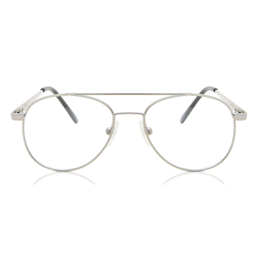 Smartbuy Collection Full Rim Pilot Shiny Silver Smartbuy Kids Llevado Mk3-44B Kids Eyeglasses